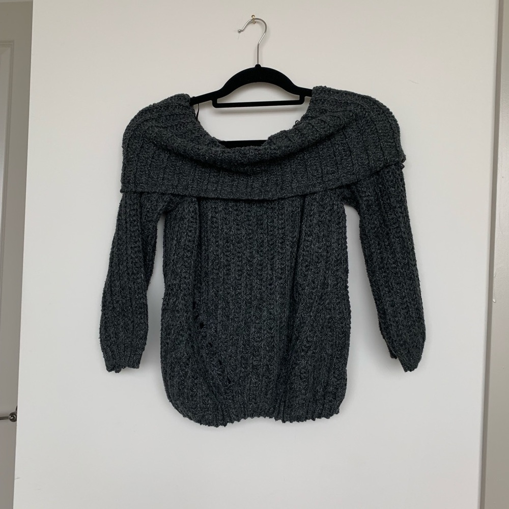 Fashion nova gray off the shoulder sweater